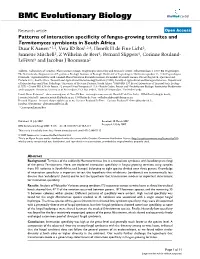 Patterns of Interaction Specificity of Fungus-Growing