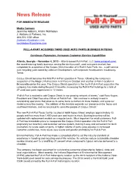 Pull-A-Part Acquires Third Texas Used Auto Parts Operation Final L