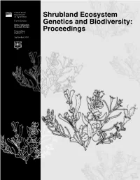 Shrubland Ecosystem Genetics and Biodiversity: Proceedings; 2000 June 13–15; Provo, UT