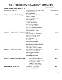 40Th Nominations List
