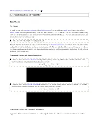 7. Transformations of Variables