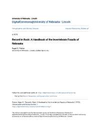 A Handbook of the Invertebrate Fossils of Nebraska