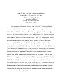 Abstract Potent Legacies: the Transformation of Irish