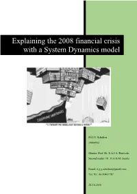 Explaining the 2008 Financial Crisis with a System Dynamics Model