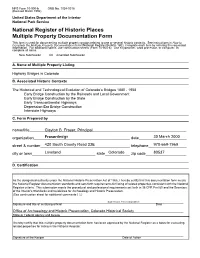Highway Bridges of Colorado Multiple Property Documentation Form