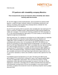 ITV Partners with Viewability Company Meetrics