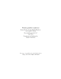 Nearly Positive Matrices Bryan Shader, Naomi Shaked-Monderer and Daniel B