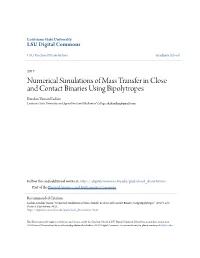 Numerical Simulations of Mass Transfer in Close and Contact Binaries Using Bipolytropes