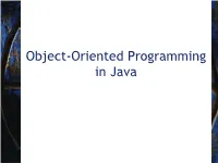 Object-Oriented Programming in Java Buzzwords