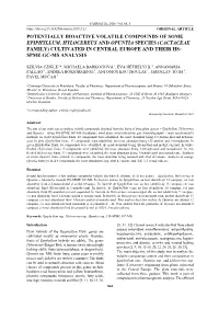 Potentially Bioactive Volatile Compounds of Some