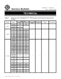 Service Bulletin TECHNICAL