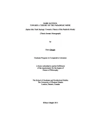Toward a Theory of the Parabolic Mode