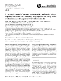 A Lagrangian Model of Air-Mass Photochemistry and Mixing