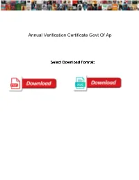 Annual Verification Certificate Govt of Ap