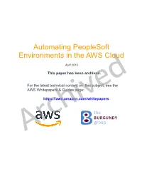 Automating Peoplesoft Environments in the AWS Cloud
