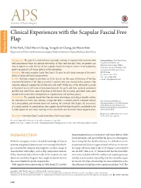 Clinical Experiences with the Scapular Fascial Free Flap