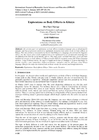 Euphemisms on Body Effluvia in Kikuyu