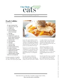 Peach Cobbler Yield: 6 Servings