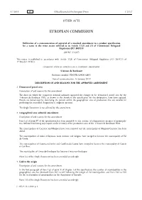 Publication of a Communication of Approval of a Standard