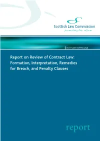 Report on Review of Contract Law: Formation, Interpretation, Remedies for Breach, and Penalty Clauses