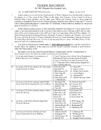 TENDER DOCUMENT Rs 100/-(Rupees One Hundred) Only