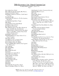THD Electronics, Ltd. Partial Customer List No Endorsement Is Implied
