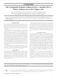 Asthma Care in the Calgary Zone