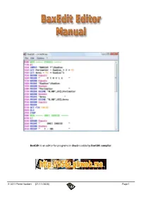 Baxedit Is an Editor for Programs in Basic Usable by Bax58c Compiler