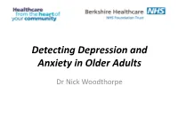 Detecting Depression and Anxiety in Older Adults