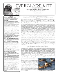 Everglade Kite Paton White Is the Newsletter of the Audubon September Finally Brought the Start of Both Fall Migration and Our Field Trips