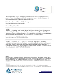 Introduction to Metamodeling for Reducing Computational Burden Of