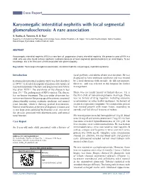 Karyomegalic Interstitial Nephritis with Focal Segmental Glomerulosclerosis: a Rare Association