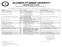 NILAMBER-PITAMBER UNIVERSITY MEDININAGAR, PALAMU Notification of Exam