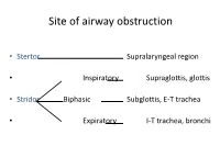 Paediatric Airway Problems