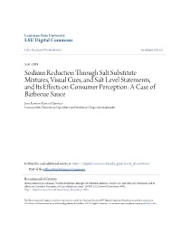 Sodium Reduction Through Salt Substitute Mixtures, Visual Cues