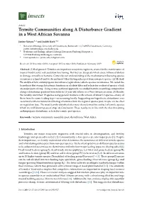 Termite Communities Along a Disturbance Gradient in a West African Savanna
