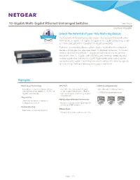 10-Gigabit/Multi-Gigabit Ethernet Unmanaged Switches Data Sheet XS505M/XS508M