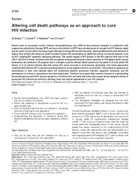 Altering Cell Death Pathways As an Approach to Cure HIV Infection