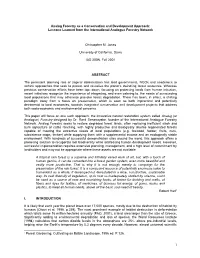 Analog Forestry As a Conservation and Development Approach: Lessons Learned from the International Analogue Forestry Network