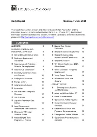 Daily Report Monday, 7 June 2021 CONTENTS