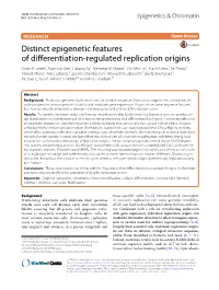 Distinct Epigenetic Features of Differentiation-Regulated Replication