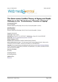Evolutionary Theories of Aging"