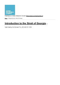 Introduction to the Strait of Georgia