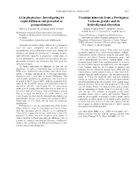 Li in Plagioclase: Investigating Its Rapid Diffusion and Potential As