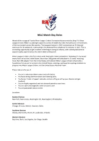Milc Match Day Roles 2021
