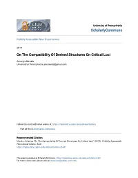 On the Compatibility of Derived Structures on Critical Loci