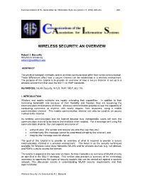 Wireless Security: an Overview