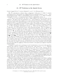 13. CP Violation in the Quark Sector