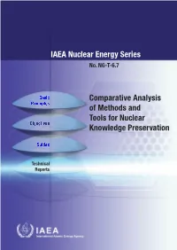 Comparative Analysis of Methods and Tools for Nuclear Knowledge Preservation No