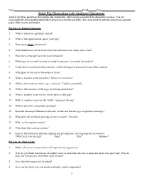 Fetal Pig Dissection Lab Analysis Questions Answer All These Questions Thoroughly and Completely After Having Completed the Dissection in Class